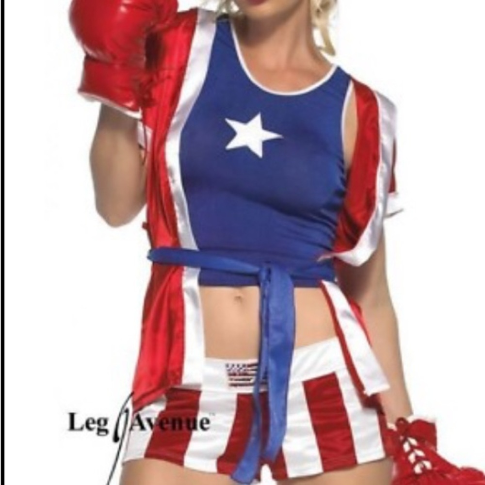 Leg Avenue Knock Out Champ Boxer Fighter Boxing Halloween Sexy Costume Size M/L